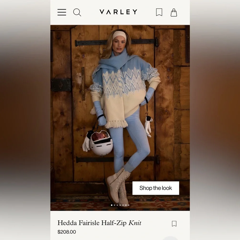 NWT Varley Hedda Fairisle Half-Zip Knit, Size M - Picture 5 of 8